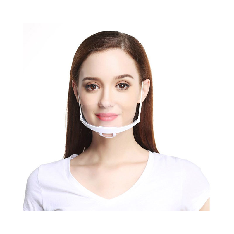 2020 Fashioneable Sanitary Anti-köd Transpare Plastic Clear PET Mouth Cover Shield